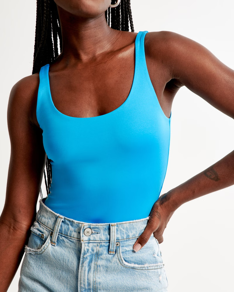 Sleek Seamless Fabric Scoopneck Bodysuit | Abercrombie & Fitch (US)