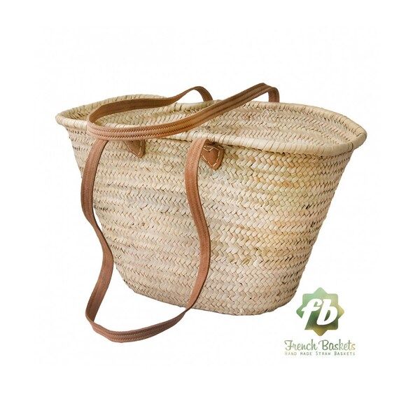 straw bag Handmade French Basket Moroccan Basket french market basket, Beach Bag - Natural Basket... | Etsy (US)
