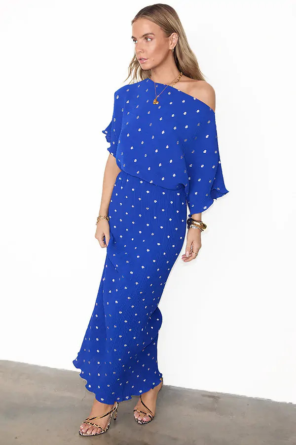 Blue Tilly Plisse Dress | Never Fully Dressed (UK & IE)