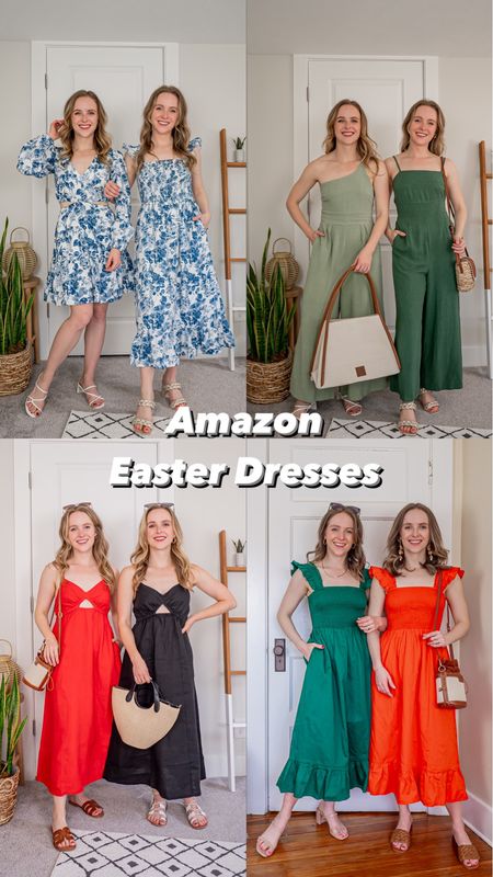 Amazon Easter dresses
Xs in all dresses 
Blue floral both are cotton & lined
Small jumpsuits


#LTKSeasonal