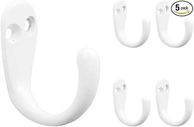 Franklin Brass B59103M-W-C Single Prong Robe Hook, White, (5 Pack) | Amazon (US)