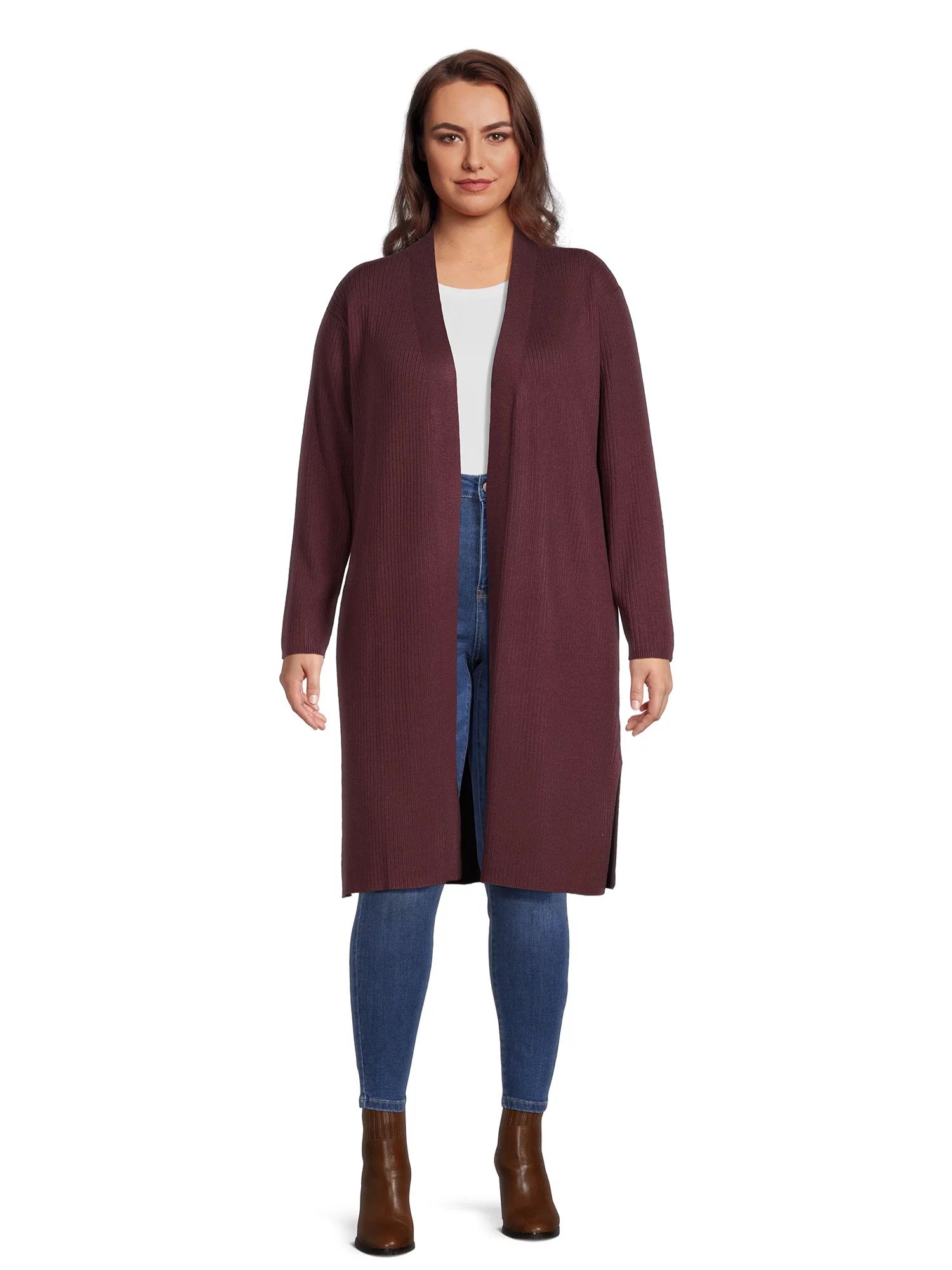 Terra & Sky Women's Plus Size Open Front Duster Cardigan Sweater, Lightweight - Walmart.com | Walmart (US)