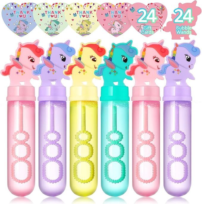 24Pcs Unicorn Bubble Wands,Unicorn Birthday Party Favors,Bubbles for Kids,Outdoor Toys, Goodie Ba... | Amazon (US)