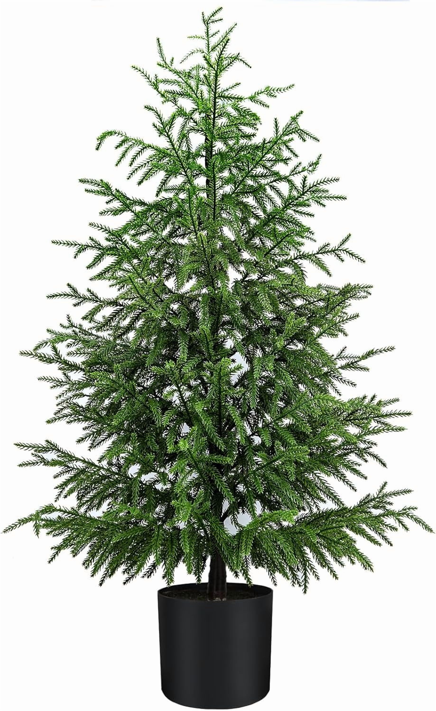 Minibee 2FT Artificial Norfolk Pine Tree, Real Touch Faux Greenery Plant with Black Pot, Small De... | Walmart (US)