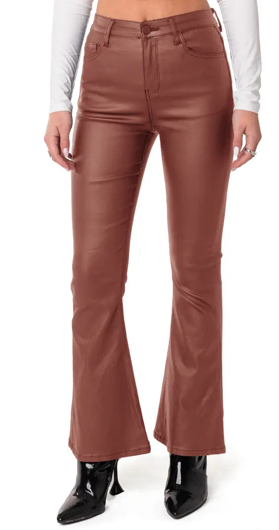 EDIKTED Luna Faux Leather Flare Leg Pants | Nordstrom | Nordstrom