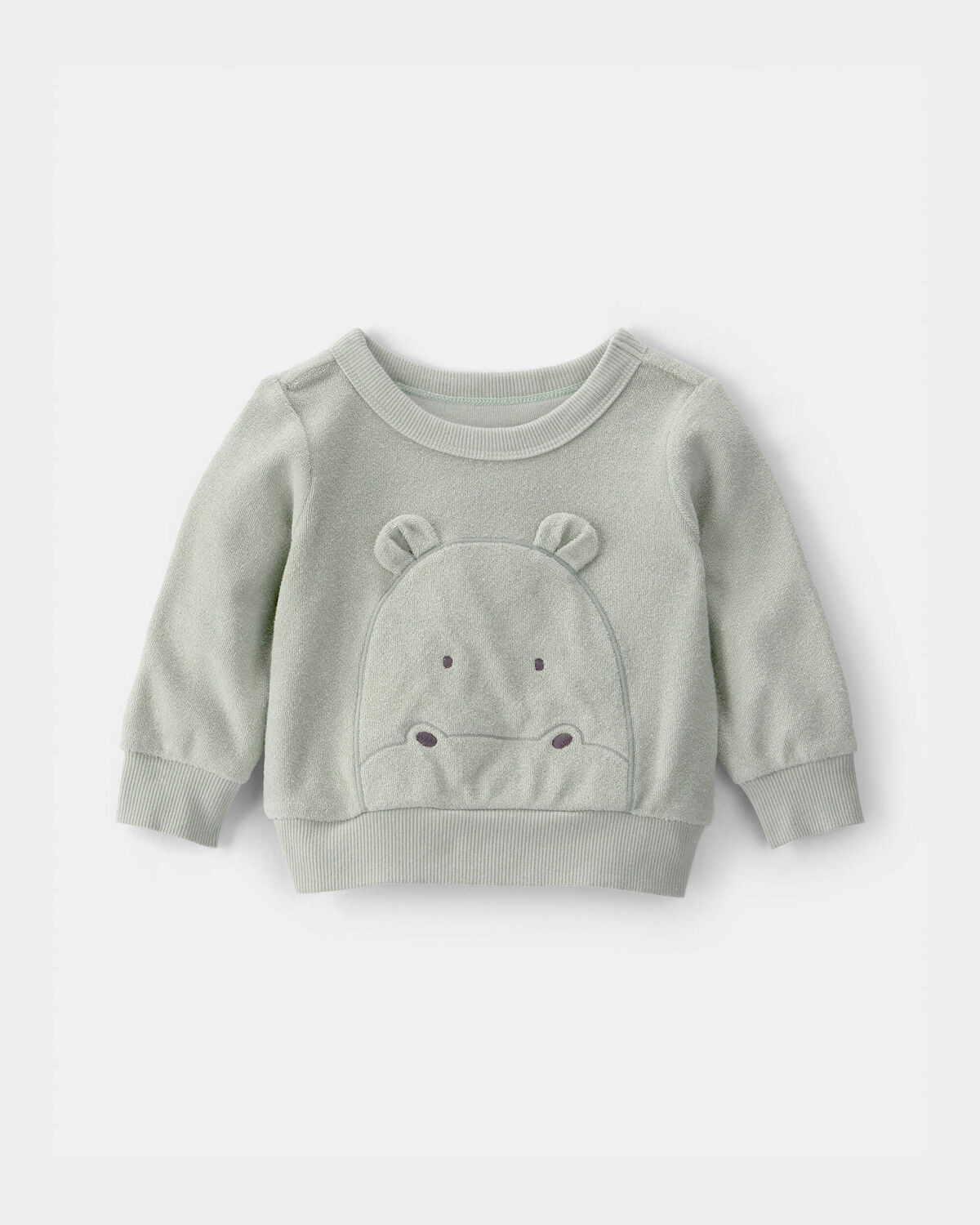 Baby Hippo Terry Pullover Sweatshirt - Green | Carter's | Carter's Inc