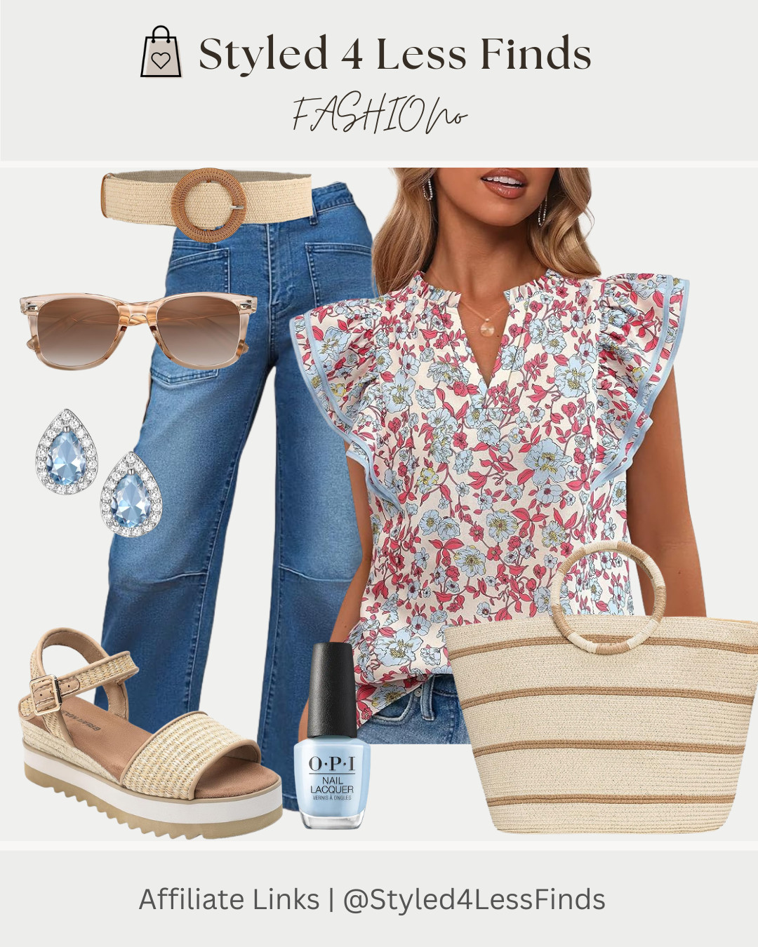 Hello spring layers + everyday denim 💙🌸

This look is giving polished but effortless. I paired this feminine flutter sleeve floral top with trending barrel jeans for that cool, slightly structured silhouette — and added woven accessories to keep it light and neutral.

✨ Style Tip:
Barrel jeans can feel intimidating, but the key is balance. Choose a more fitted or slightly structured top (like this one) and either tuck it in or do a soft front tuck to define your waist. Finish with a platform sandal or wedge to elongate the leg.

PSA 🚨 These barrel jeans are on sale right now — grab them before they sell out! They’re such a good fit and the wash is perfect for spring into summer. 

 #LTKcanada #LTKjeans #LTKover50style