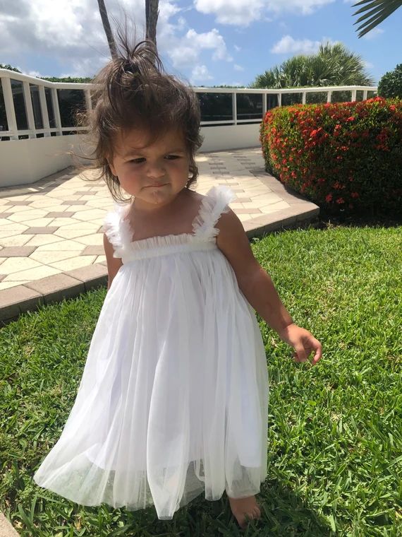 White Baby Dress Baby Tulle Dress Baby Dress Toddler Dress - Etsy | Etsy (US)