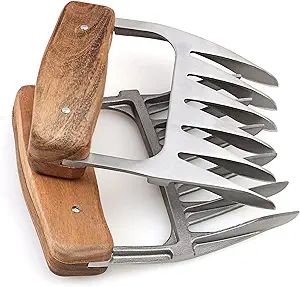 1Easylife Metal Meat Shredder Claws, 18/8 Stainless Steel Meat Forks with Wooden Handle for Shred... | Amazon (US)