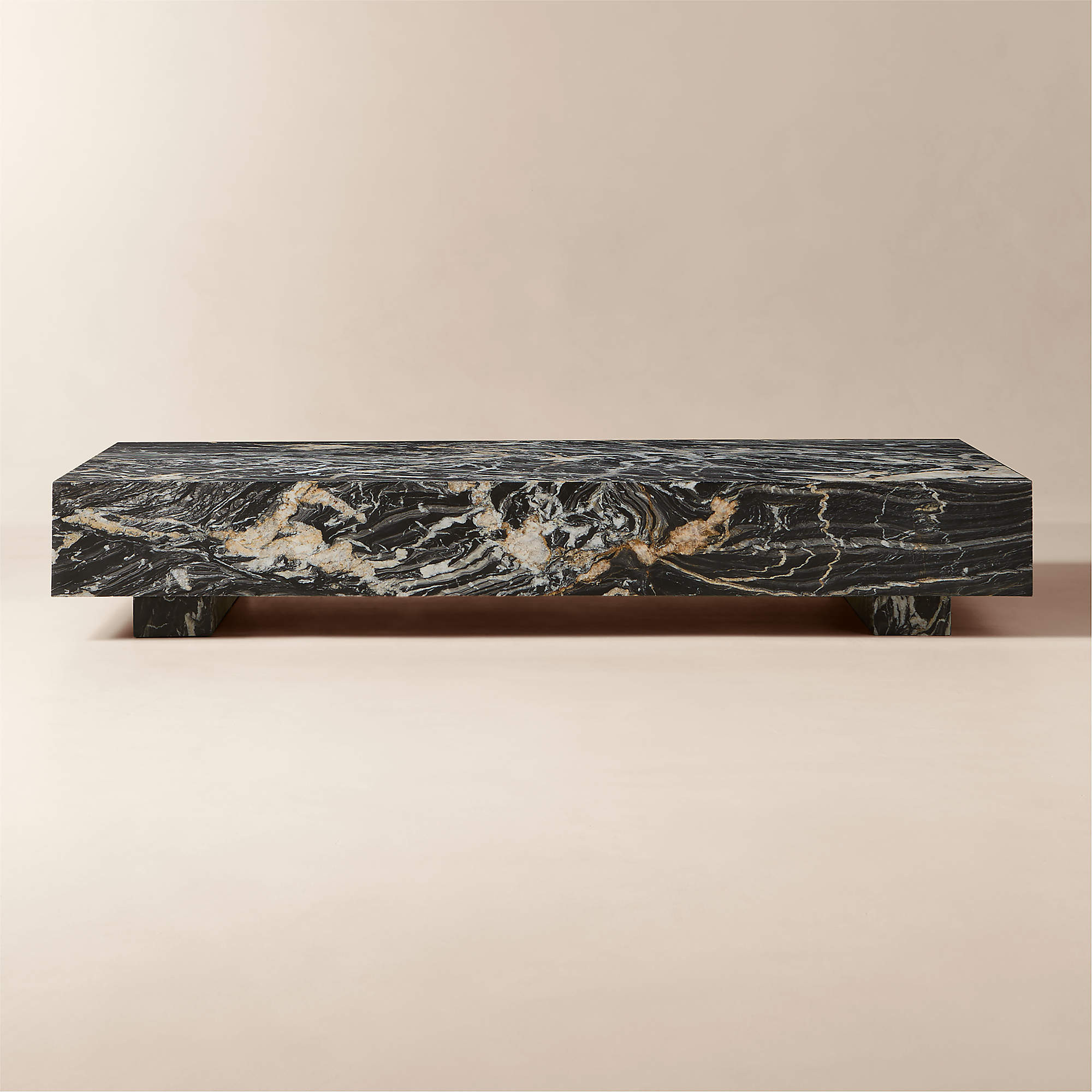 Enyo 55" Rectangular Black Marble Coffee Table + Reviews | CB2 | CB2