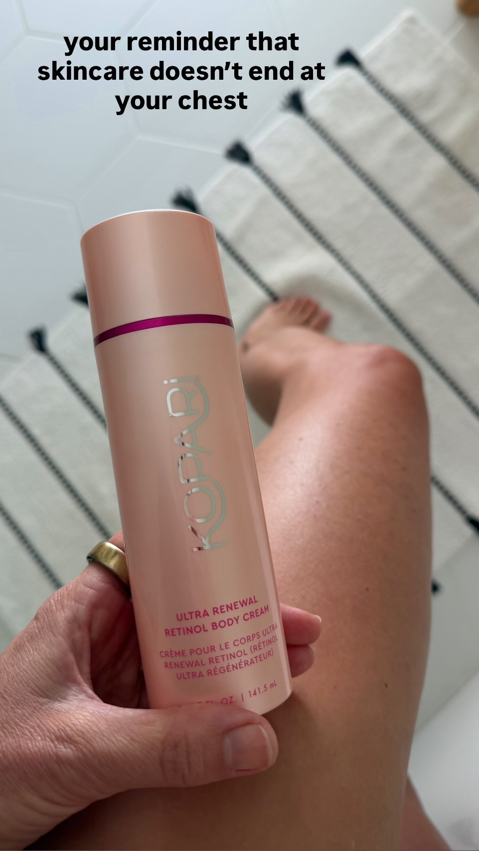 2 weeks of using this every night and the skin on my body needs no filter! 
No lotion or oil in this photo either!
What I’ve noticed:
-less creepiness 
-less brown spots
-more radiance 

#skincare #bodyskincare #over40 #retinol #skintightening 


#LTKdayinmylife #LTKOver40 #LTKselfcare