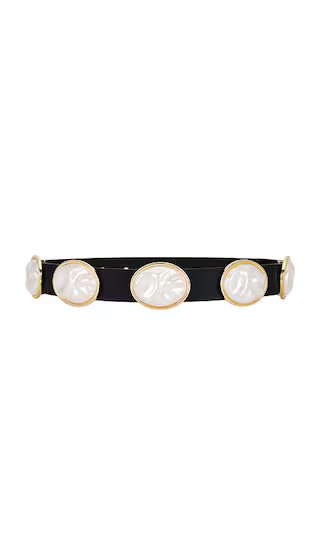 Oval Pearl Station Belt in Jet | Revolve Clothing (Global)