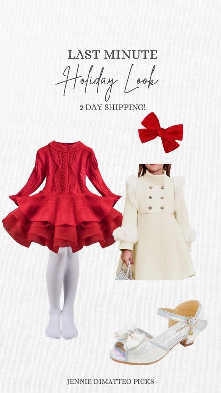 Holiday, Christmas, sweater dress, bow, coat, heels, tights, long sleeve, Girls White Coat. Christmas Outfit. Little Girls Holiday Party Dress. Toddler Amazon Fashion. Amazon Dress. toddler girl red dress. Girls Christmas dress. 

#LTKSeasonal #LTKHoliday #LTKkids