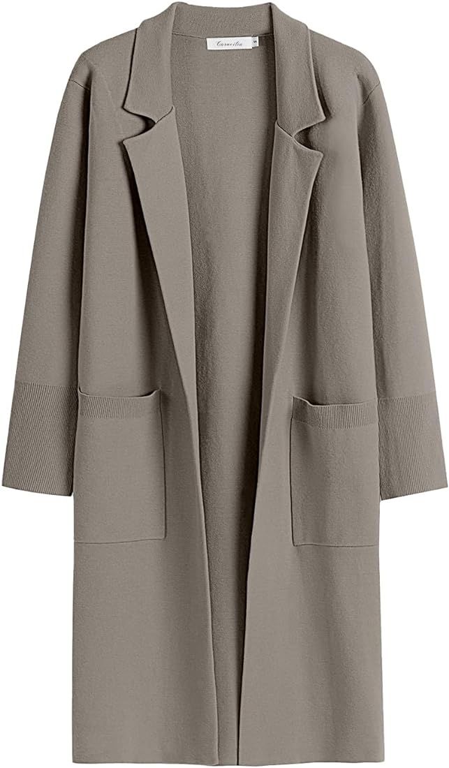 Cardigan for Women Oversized Open Front Long Sleeve Sweater 2023 Fall Trendy Knit Blazer Jacket O... | Amazon (US)