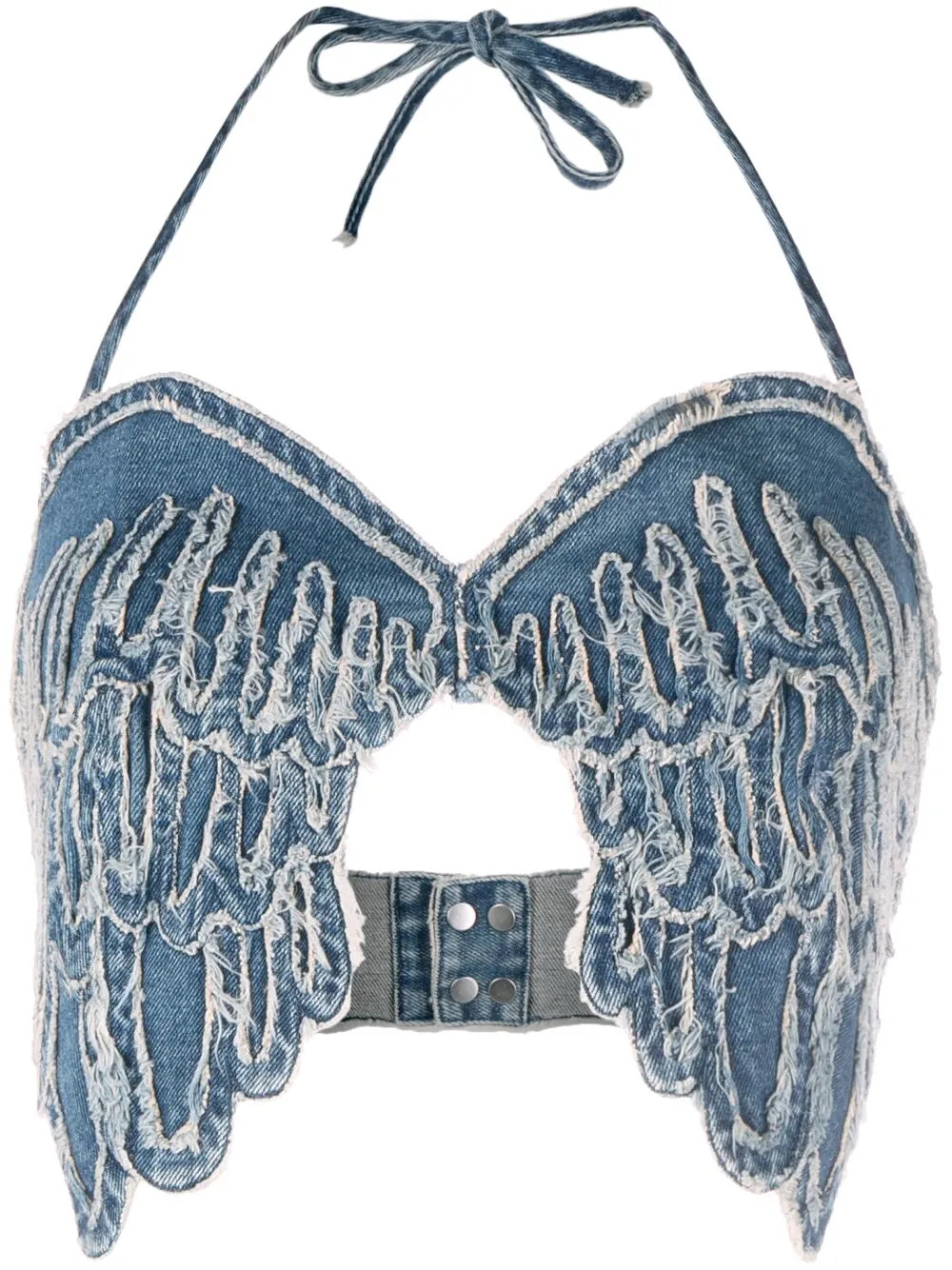 Blumarine Denim Crop Top - Farfetch | Farfetch Global