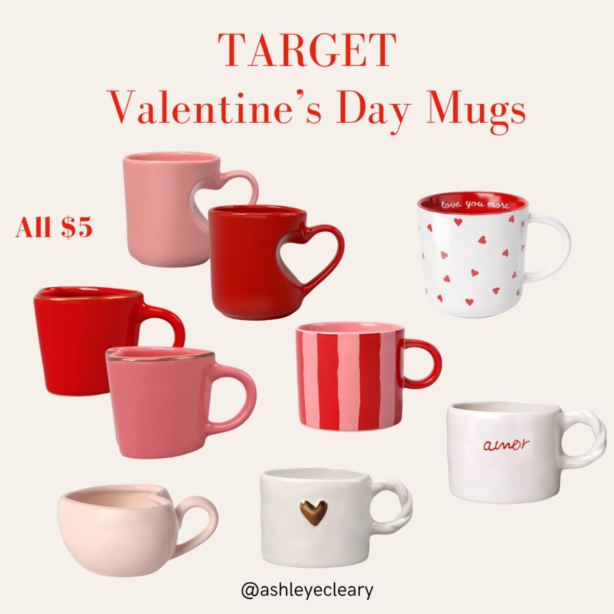 Target Valentine’s Day mugs all under $5!

#LTKSeasonal #LTKHoliday #LTKFindsUnder50