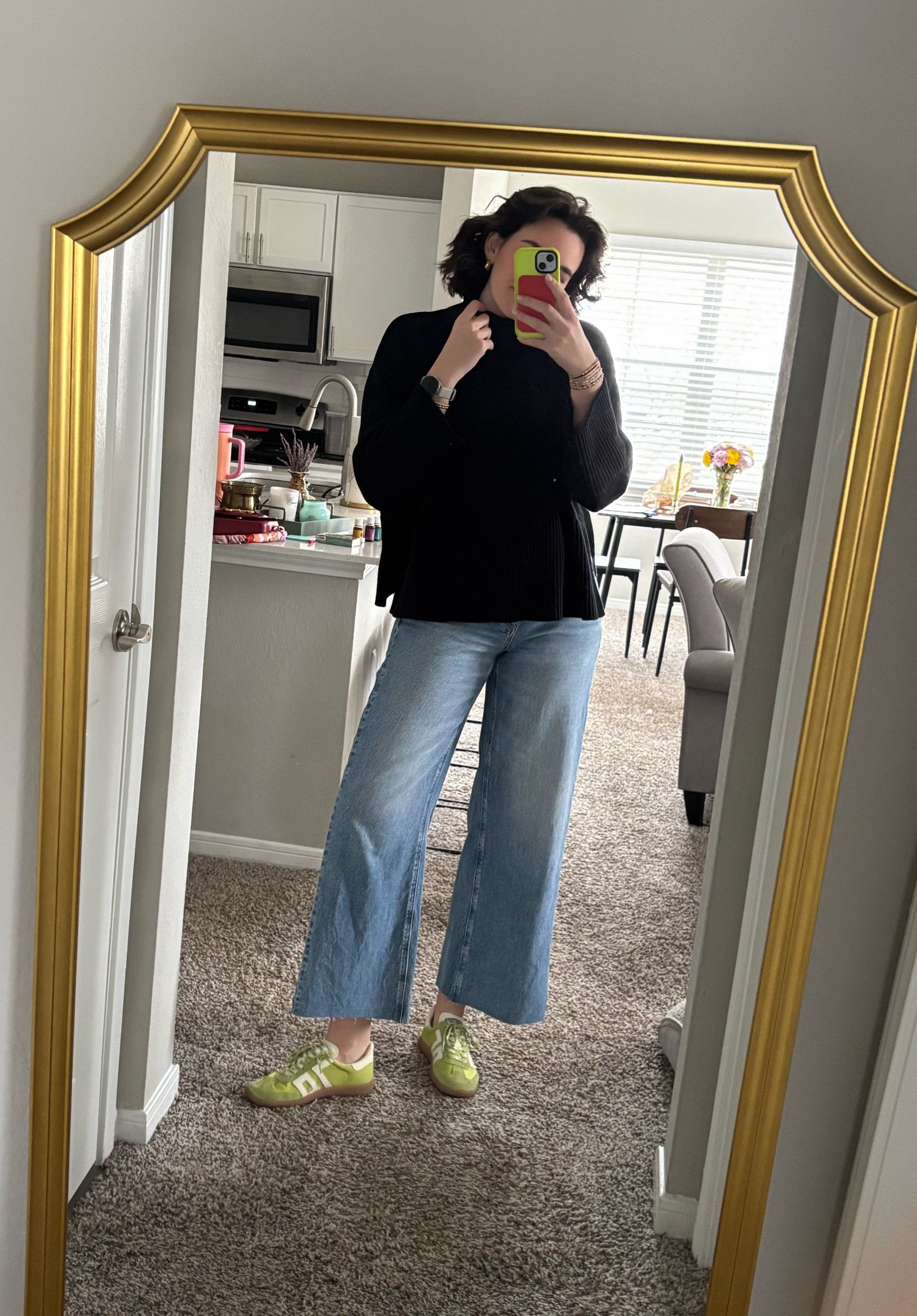 Always in my favorite Back 70 sneaks from Monkee’s Tallahassee but now also sold at Anthropologie. These are my favorite American Eagle pants that I cropped to the perfect length and the best Gap turtleneck from years ago. I linked similar but seriously cannot go wrong with any of their knitwear!!  

#LTKWorkwear #LTKShoeCrush #LTKFindsUnder100