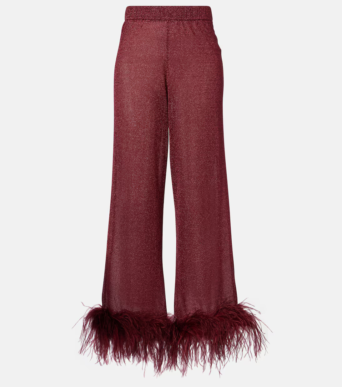 Lumière feather-trimmed wide-leg pants | Mytheresa (US/CA)