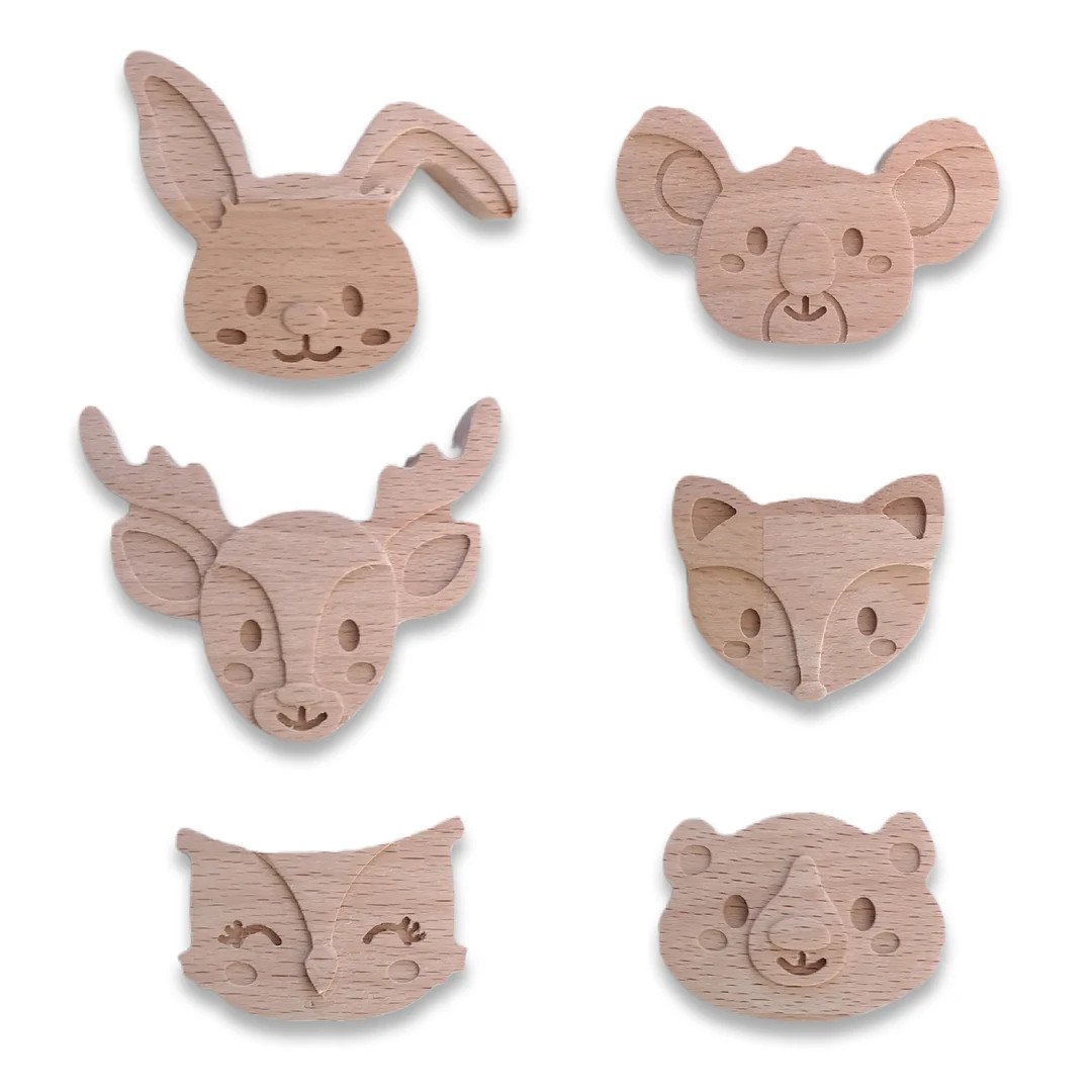 Drawer Pulls 6 WOODEN BUTTONS Beech Wood Modern Decorative - Etsy | Etsy (US)