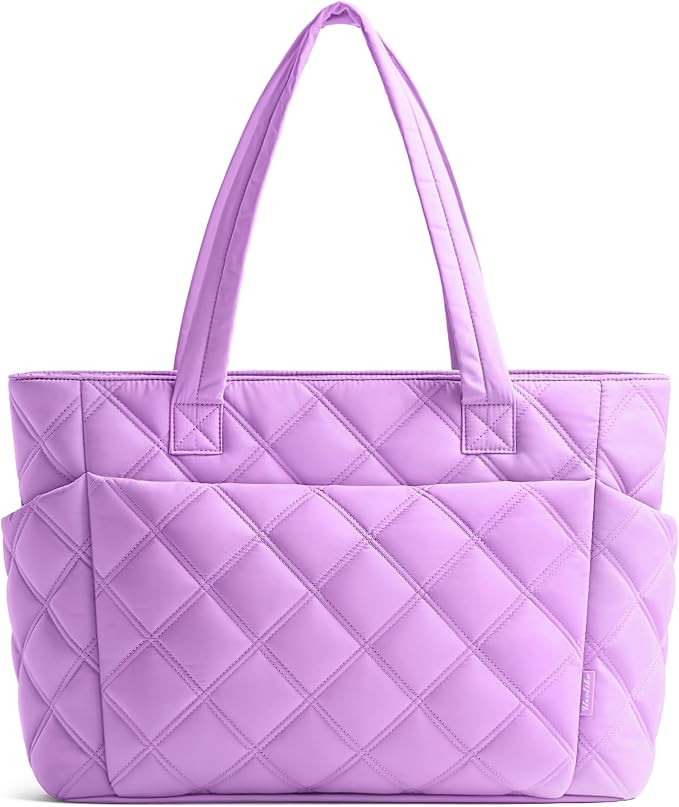Uselike Tote Bag for Women, Lightweight Puffer Tote Work Bags with Compartments for Travel, Quilt... | Amazon (US)