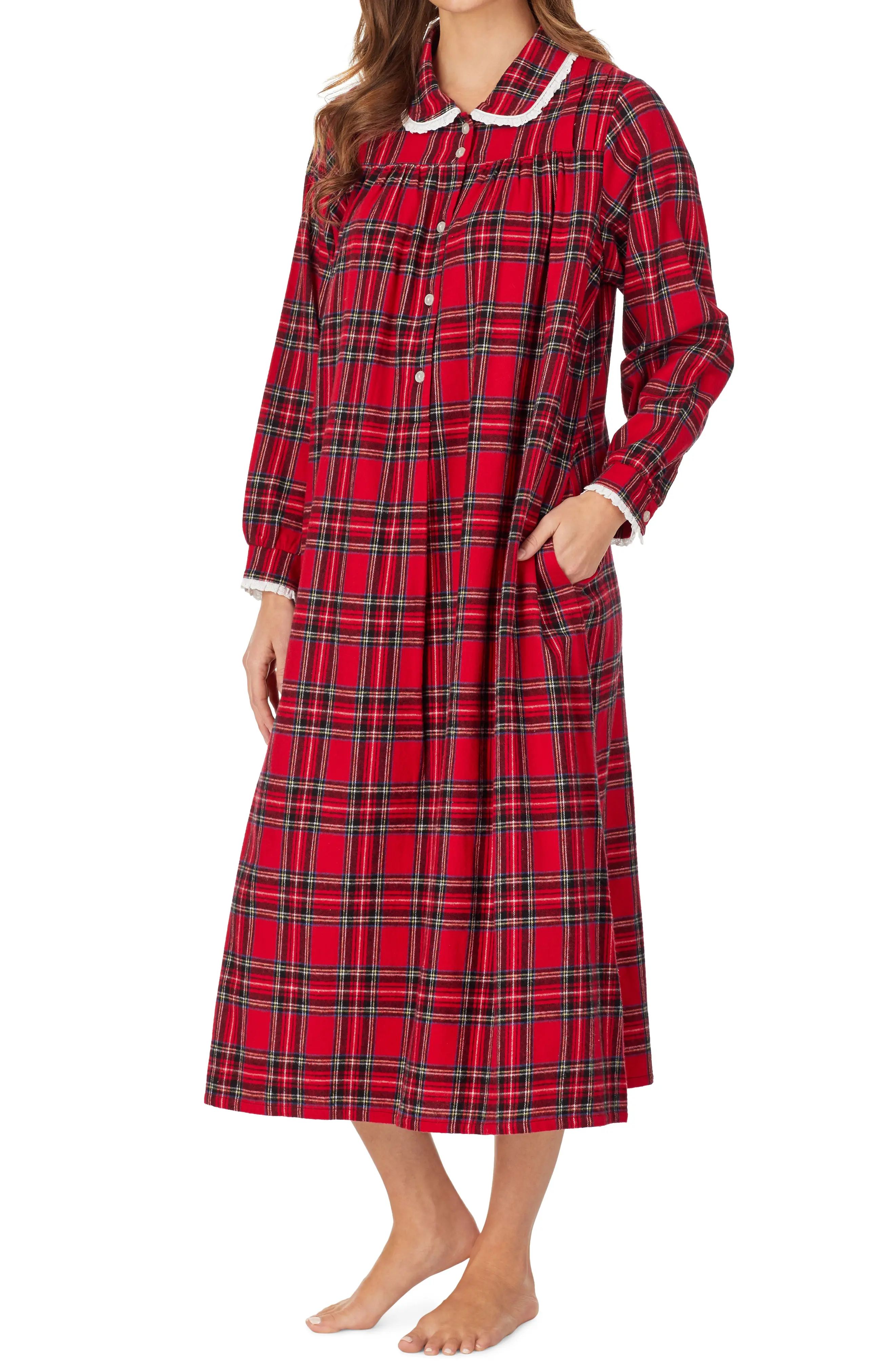 Lanz of Salzburg Ballet Nightgown, Size X-Small in Red Plaid at Nordstrom | Nordstrom