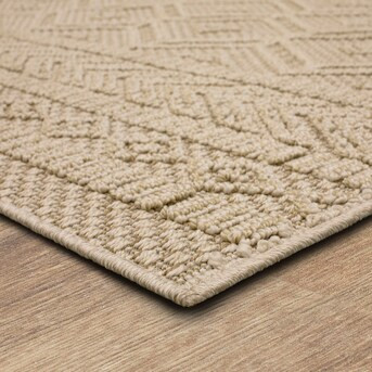 Origin 21 Greige 7 x 10 Natural Indoor/Outdoor Geometric Area Rug | Lowe's