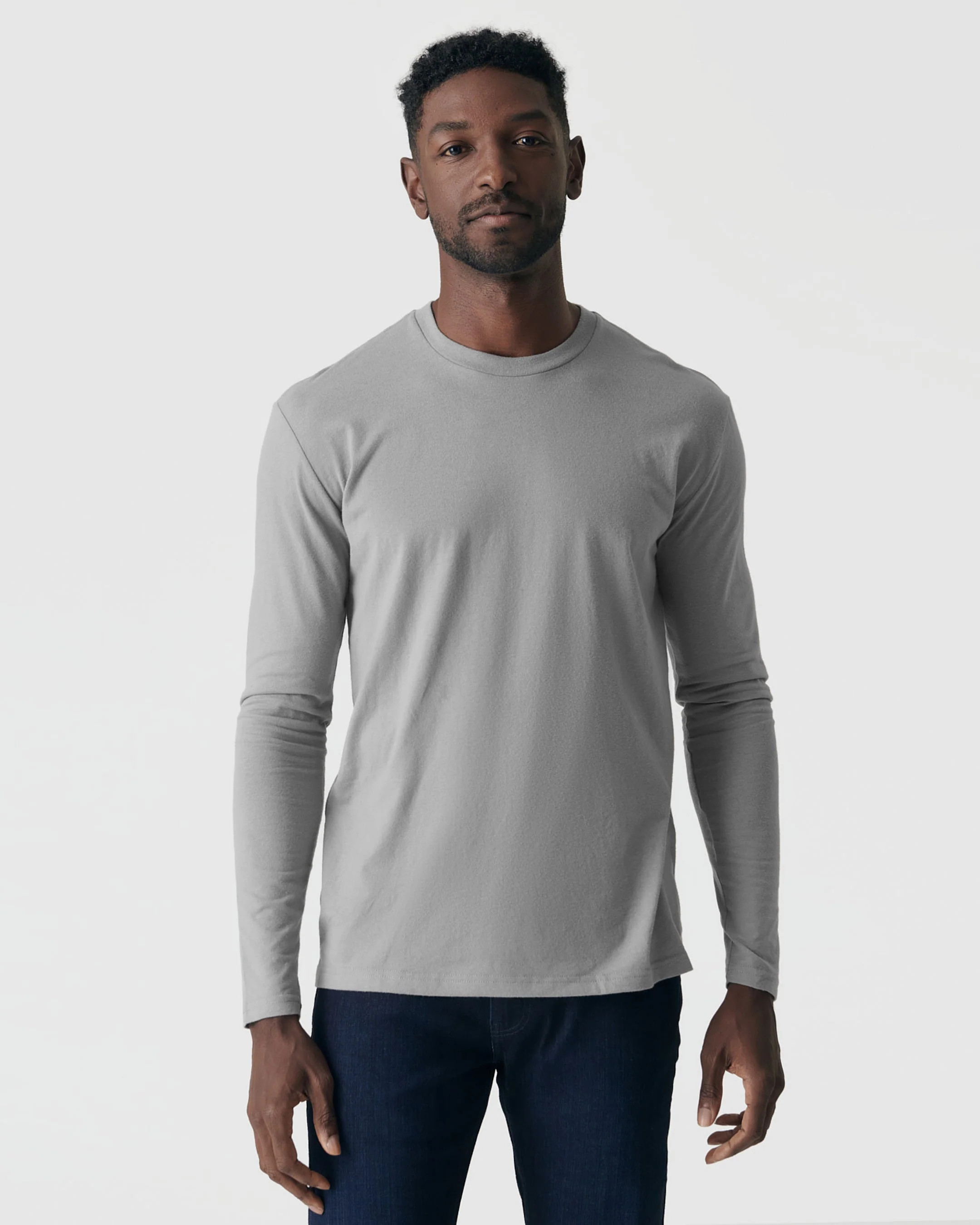 Glacier Gray Long Sleeve Crew Neck Tee | True Classic