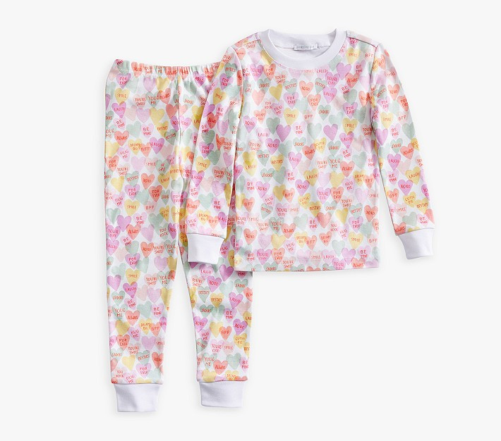 Rifle Paper Co. Candy Heart Organic Cotton Tight Fit Pajama | Pottery Barn Kids