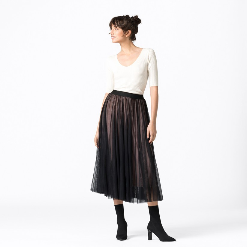 Mesh-Rock mit Kontrastfutter | HALLHUBER (DE)