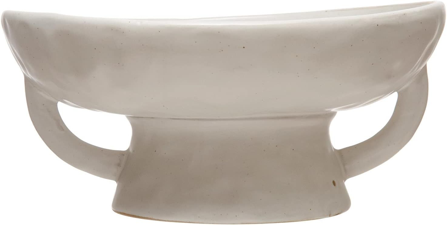 Creative Co-Op Stoneware Bowl w Reactive Glaze, White | Amazon (US)