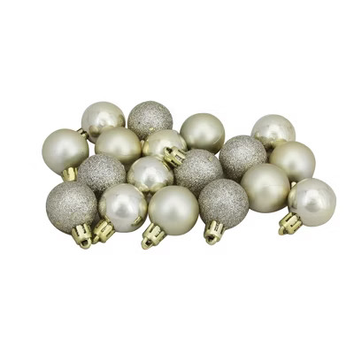 Northlight 18ct Shatterproof 4-Finish Christmas Ball Ornament Set 1" - Gold | Target