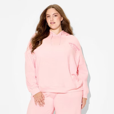 Women's Dog Walking Club Graphic Hooded Sweatshirt - Pink | Target