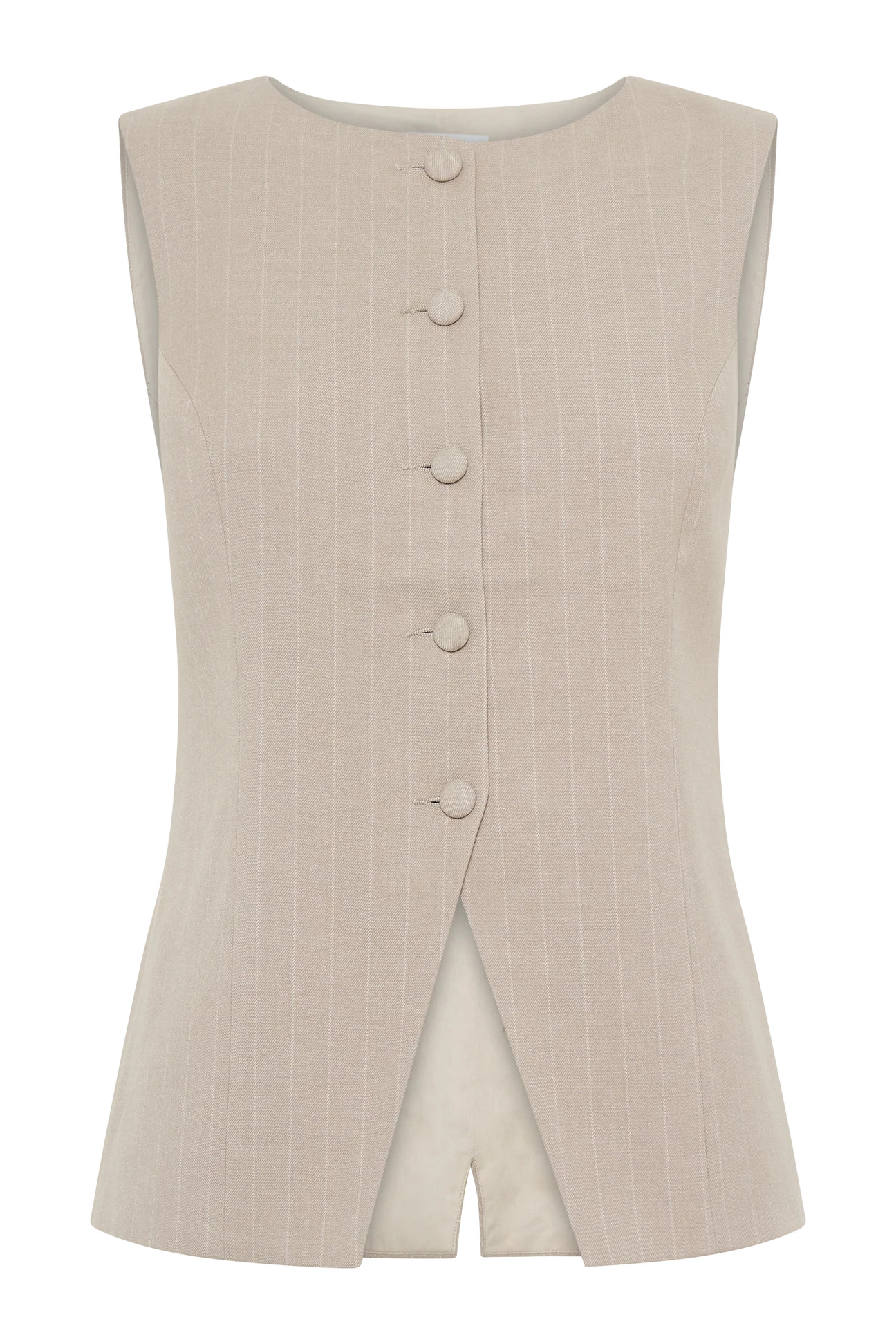 Tracey Suiting Vest - Taupe Pinstripe | MESHKI US