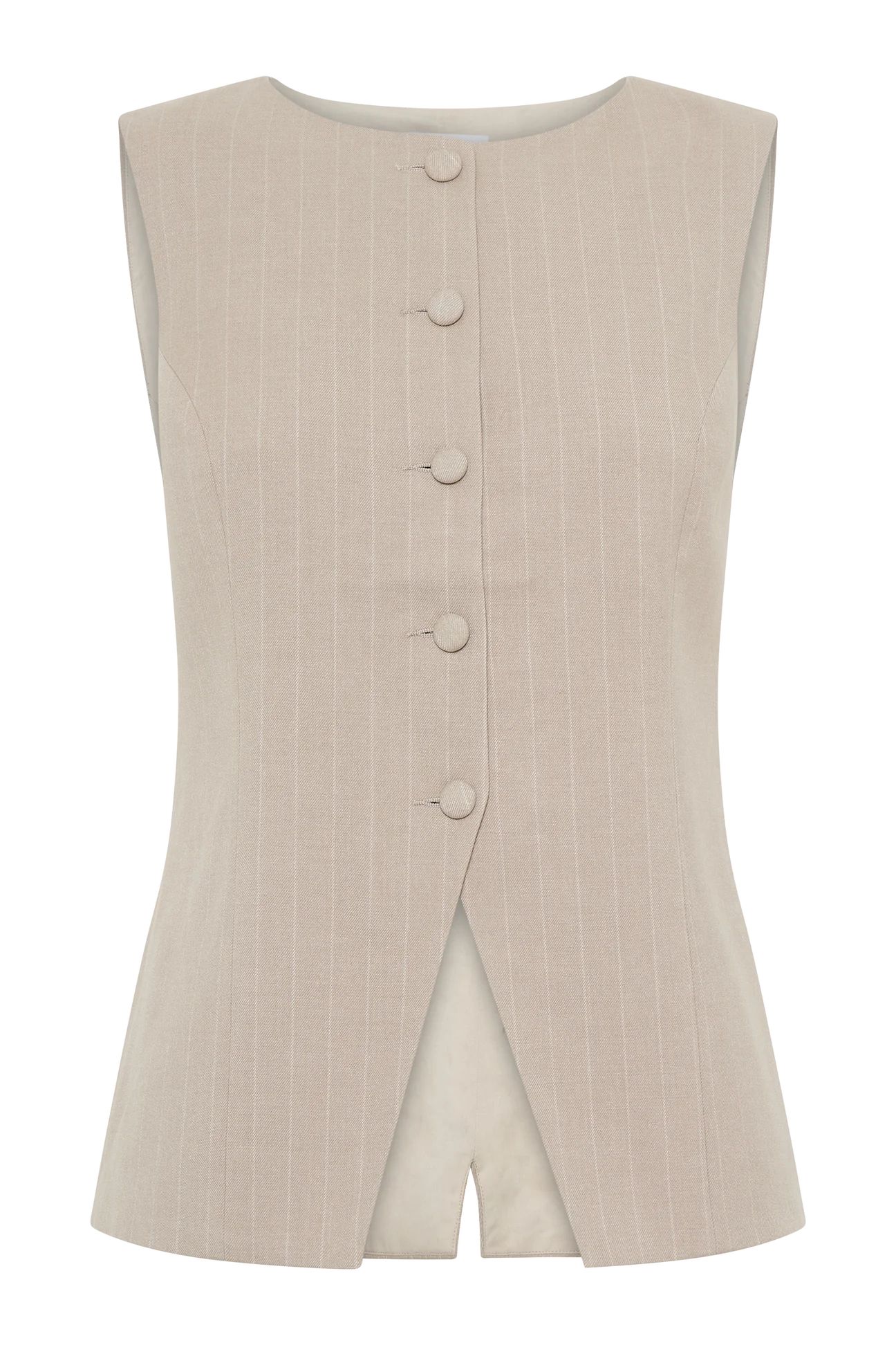 Tracey Suiting Vest - Taupe Pinstripe | MESHKI US