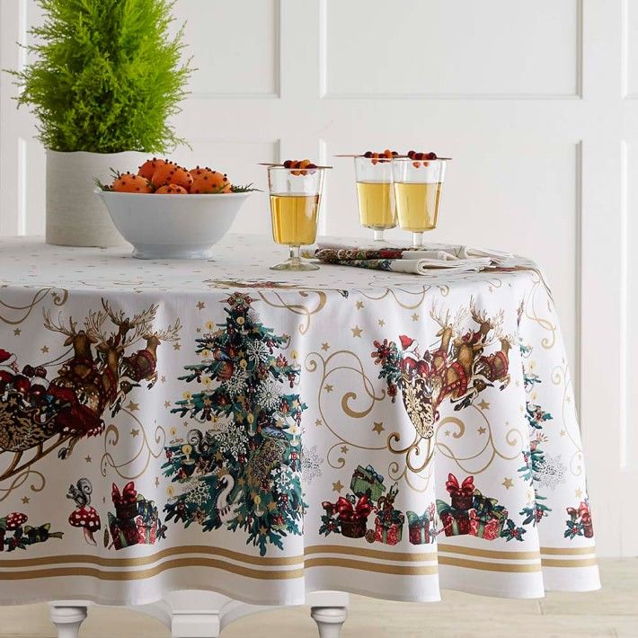 'Twas the Night Before Christmas Round Tablecloth | Williams-Sonoma