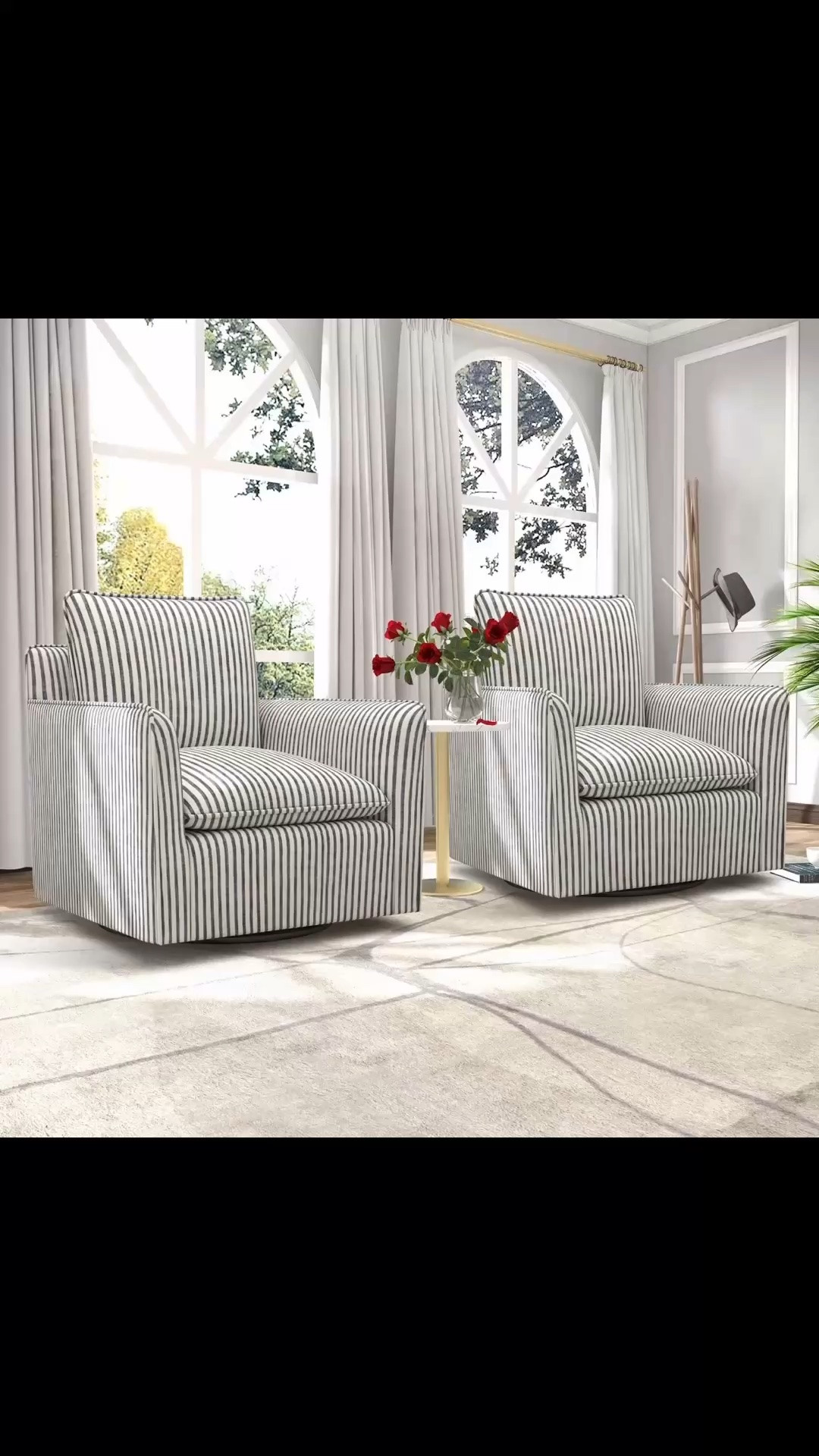 Romines 29.7" W Modern Soft Stripe Upholstered Swivel Barrel Chair with Removable Cushion (Set of 2)

#LTKxMadewell #LTKMothersDay #LTKmomlife