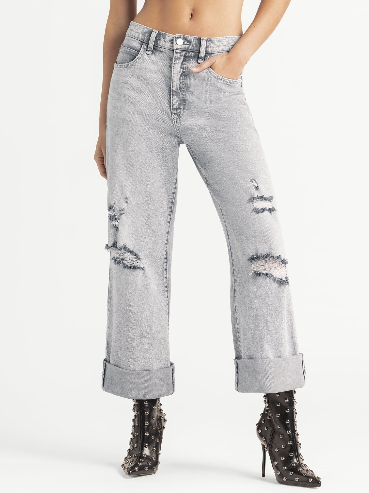 Jessica Simpson Women's Zinnia Boyfriend Jeans, 25" Inseam, Sizes 2-16 | Walmart (US)