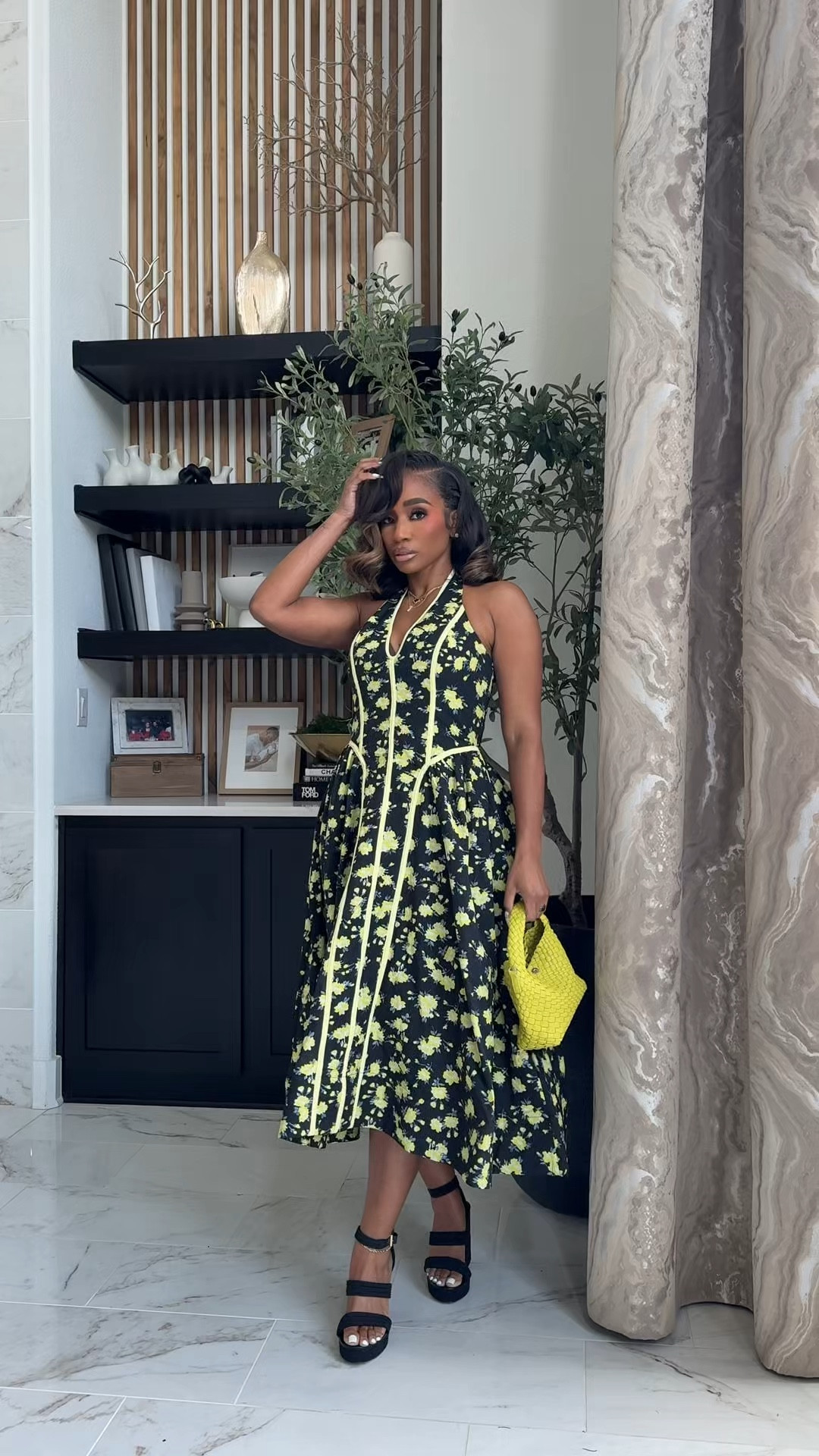 Yellow floral halter midi spring dresses find! Ideal for graduations, brunches etc

#LTKMothersDay #LTKootd #LTKMidsize