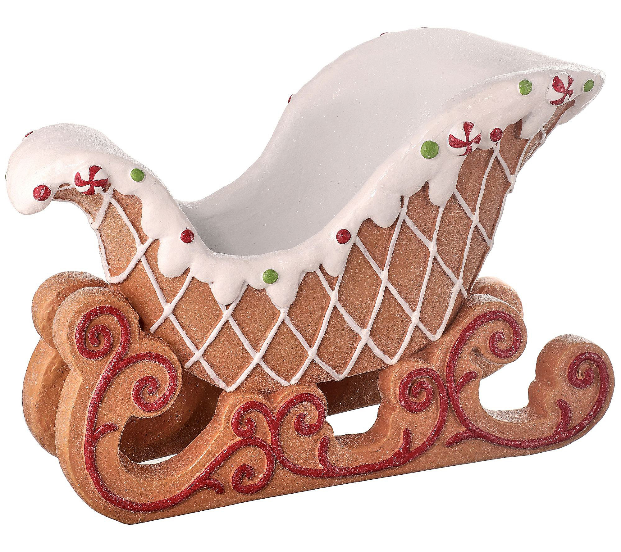 16"" Gingerbread Sleigh by Valerie | QVC