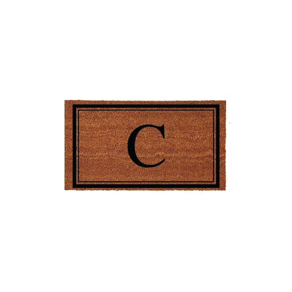 Evergreen Monogram Indoor Outdoor 100% Natural Coir Doormat 28" x 16" |  Letter  "C" | Target