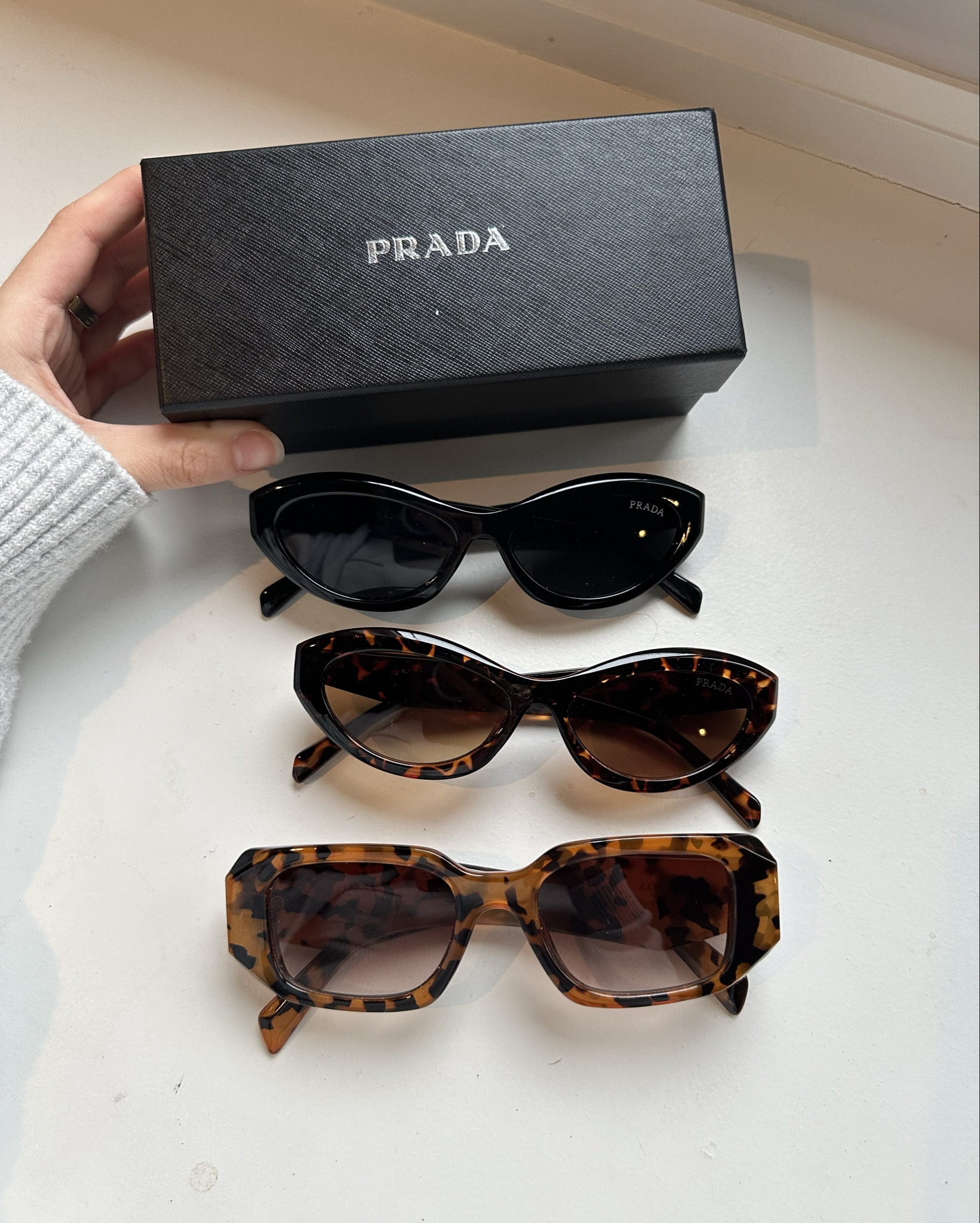 Prada sunglasses perfect for the summer! Rectangle shape and cat eye shape. Comes with box and case

#LTKspring #LTKgiftguide #LTKsummer