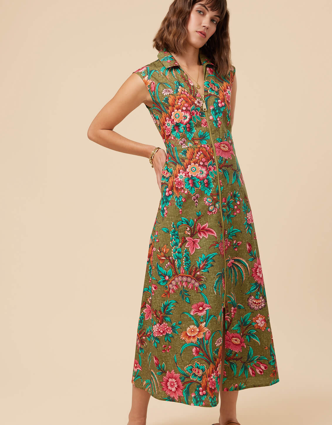 Lainey Shirt Dress Bridge Street Olive | Spartina 449