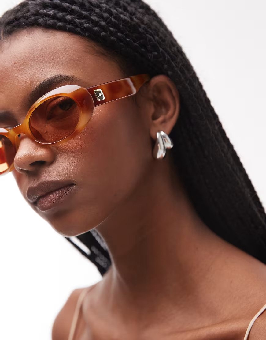 Le Specs work it oval sunglasses in bright tort-Brown | ASOS (Global)
