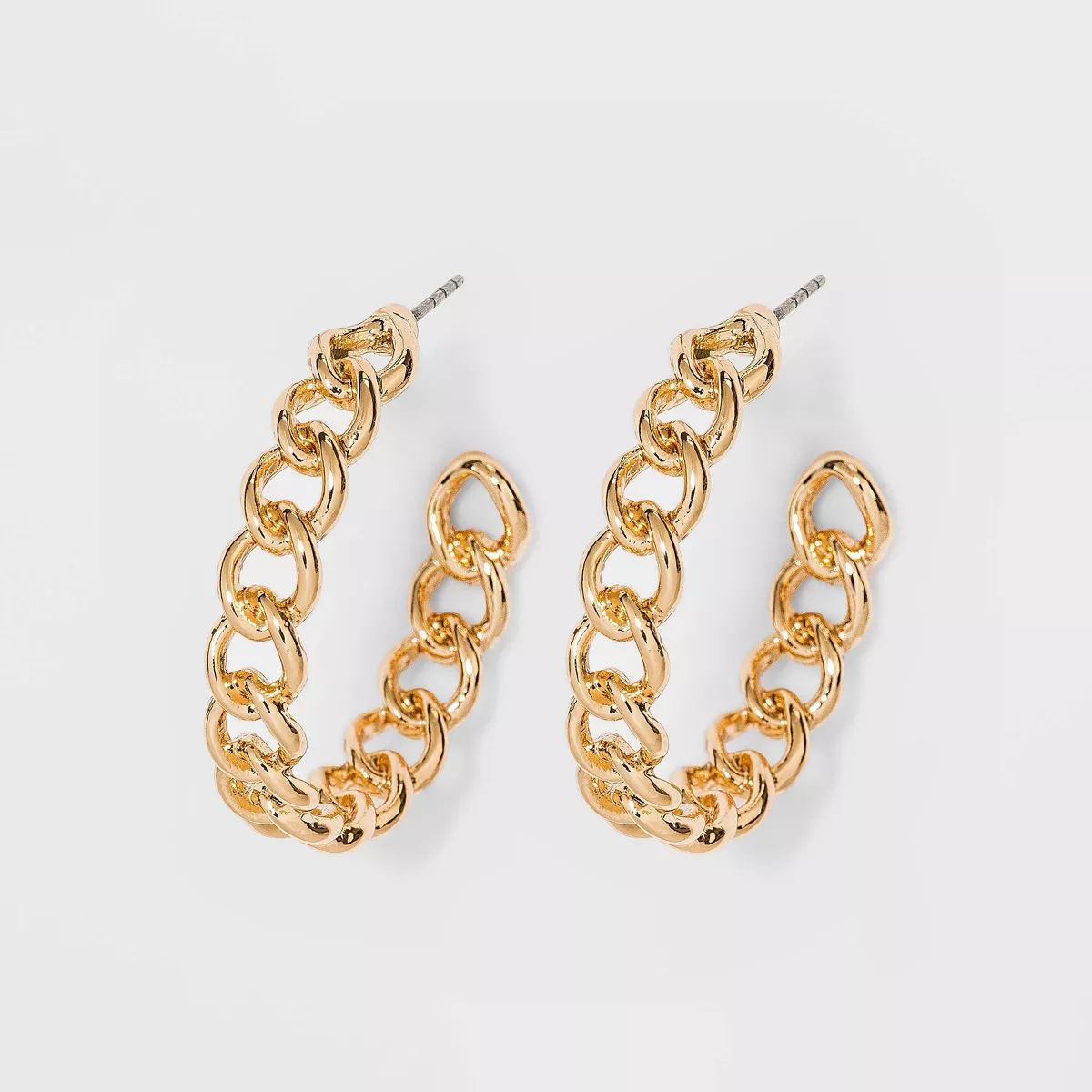 Frozen Chain Hoop Earrings - A New Day™ Gold | Target