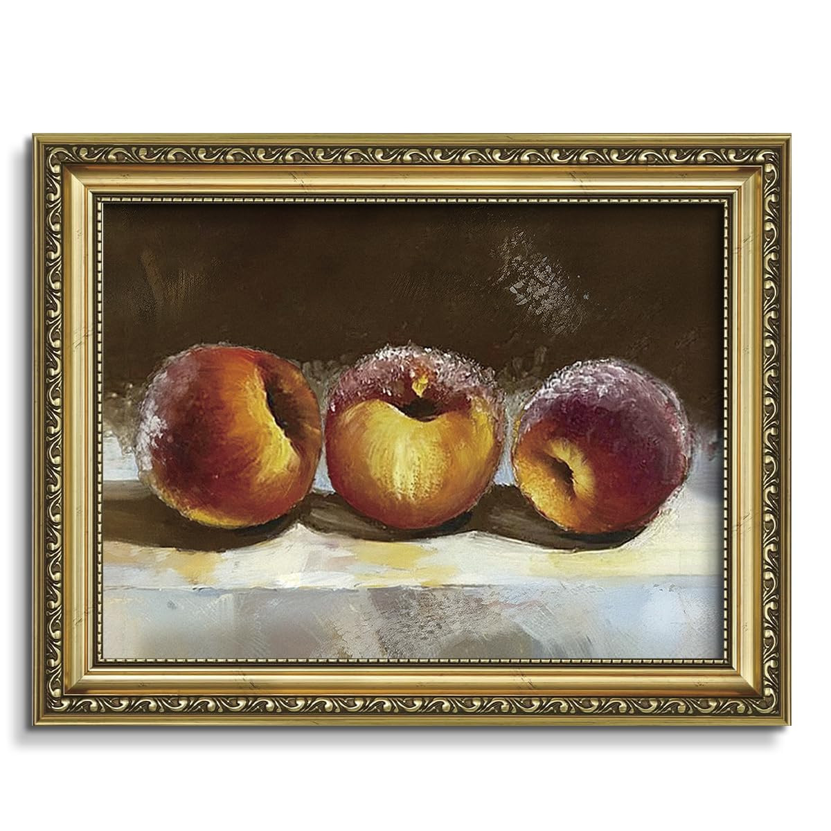 AIMAILON Vintage Canvas Gold Wall Art Framed Decor for Living Room Kitchen Harvest Red Apple Prin... | Amazon (US)