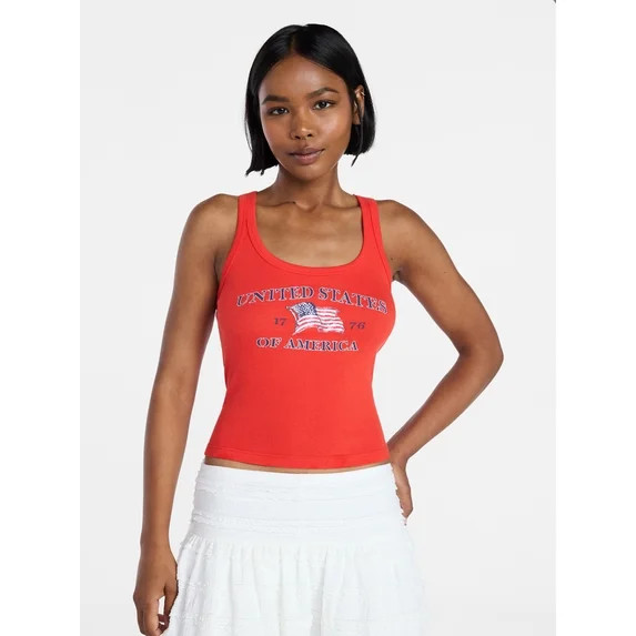 No Boundaries Americana Graphic Tank Top, Women's XXS-XXL | Walmart (US)