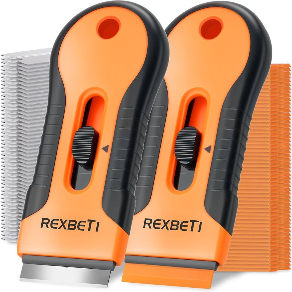REXBETI Razor Blade Scraper Tool, 2 Pack Razor Scraper Set with Extra 80Pcs Razor Blades -30Pcs M... | Amazon (US)