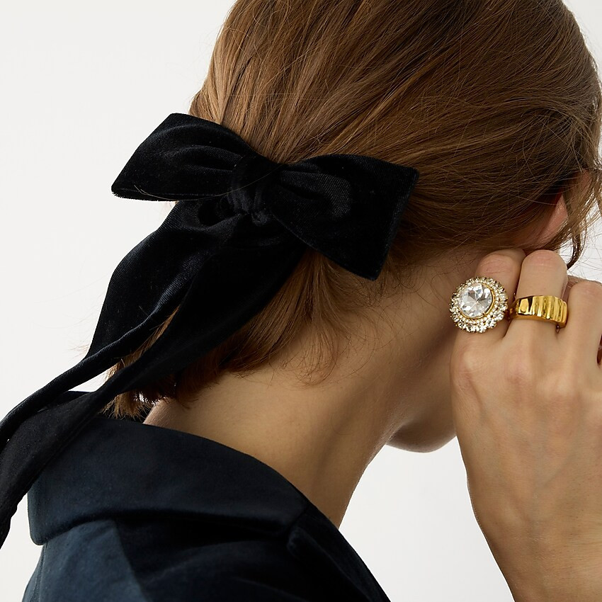 Oversized velvet bow clip | J. Crew US