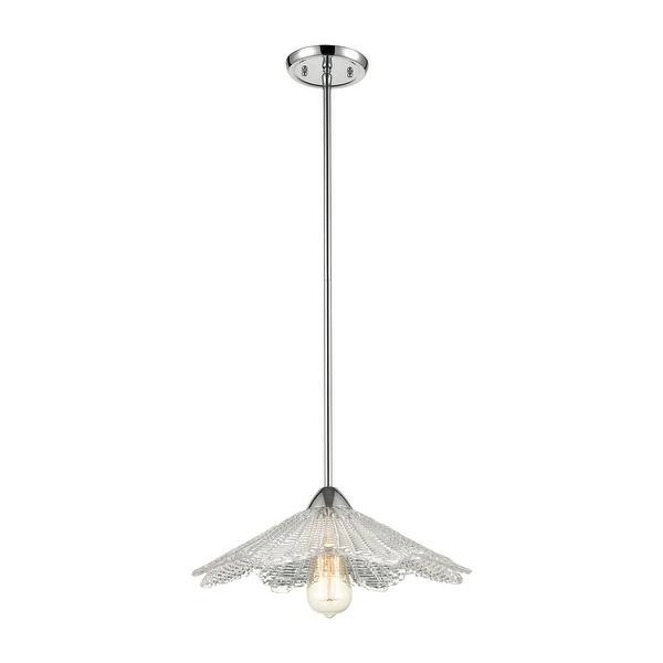 Radiance 1-Light Pendant in Polished Chrome with Clear Textured Glass - Overstock - 32865009 | Bed Bath & Beyond
