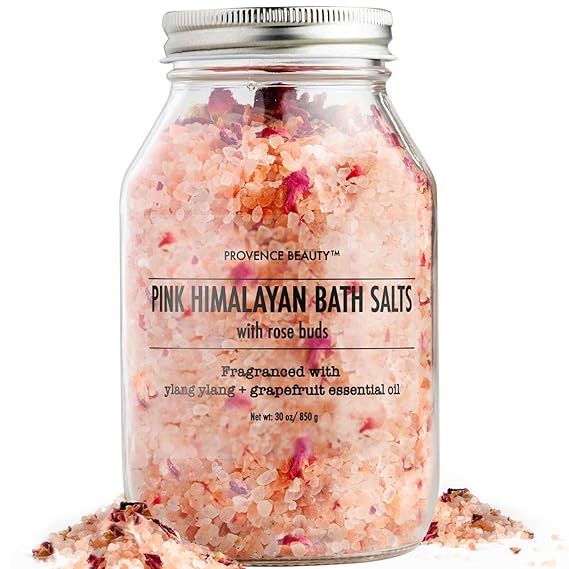 Pink Himalayan Bath Salt with Rose Petals - 100% Natural Aromatherapy and Relaxation - Ylang Ylan... | Amazon (US)